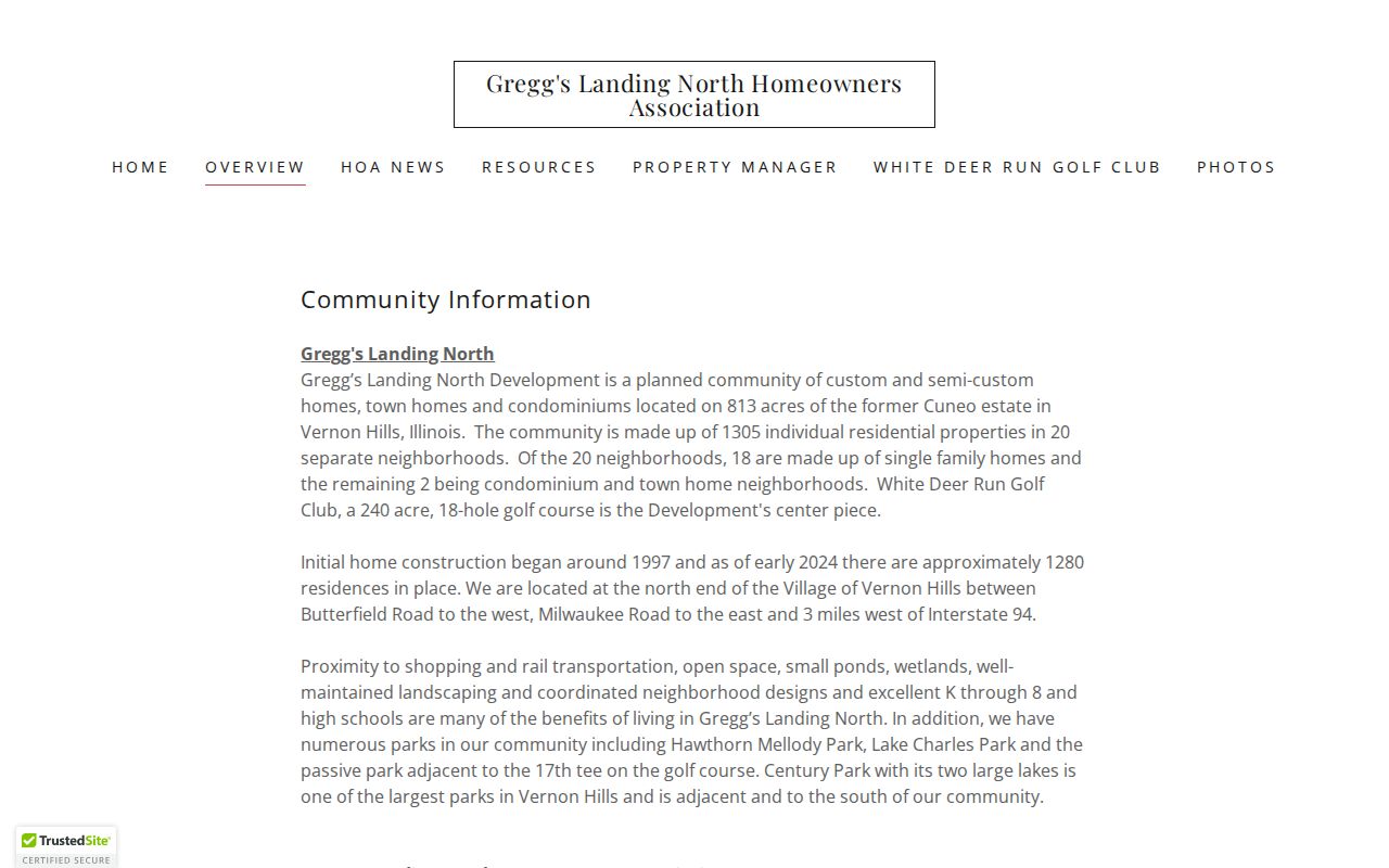 Gregg's Landing neighborhood overview for Vernon Hills block context